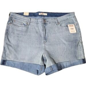 Levi Strauss Signature Womens Shorts Plus Size 20 Mid Rise 5" Cuffed Stretch New